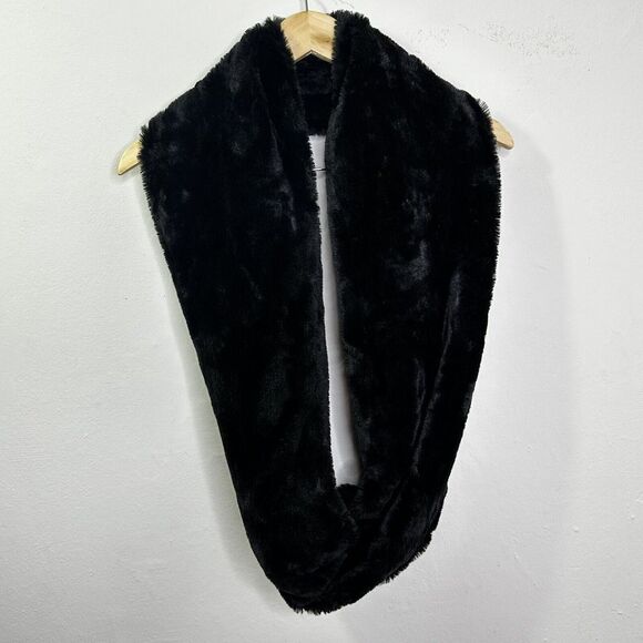 Westloop West Loop Faux Fur Infinity Scarf Black One Size Winter Warm‎ Elegant - Picture 2 of 11